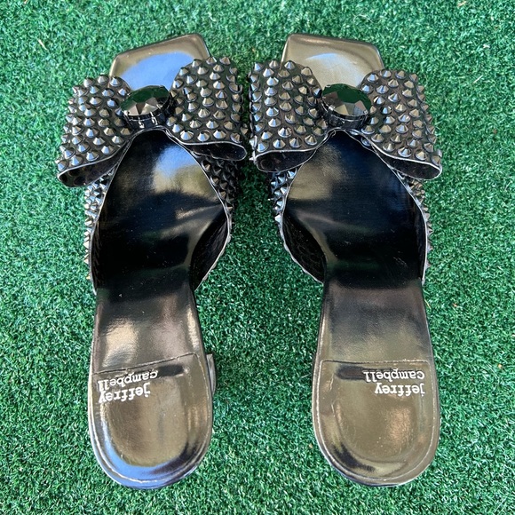 NWT Jeffrey Campbell Gemina Mule Stud Platform Slide Sandal Black 8 - Picture 12 of 16